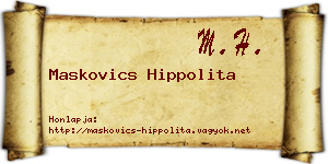 Maskovics Hippolita névjegykártya